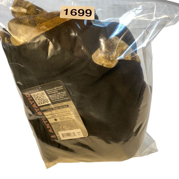 DDX DRI DUCK Sweatshirt Mens XL Black Fleece Camo Matrix Anti Static Quarter Zip - Picture 11 of 11